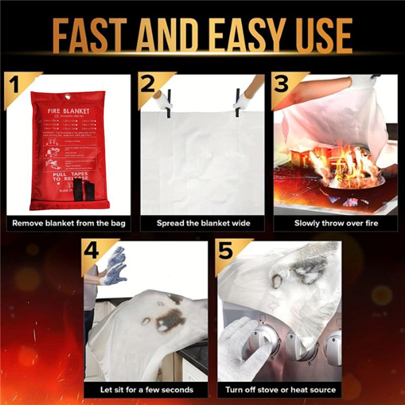 B48B-8PCS Awaryjny koc przeciw – Fire Blanket Kitchen recenzja i cena